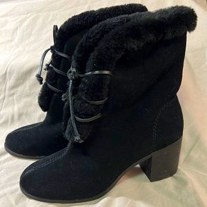 Splendid genuine suede faux fur trimmed boots, size 9